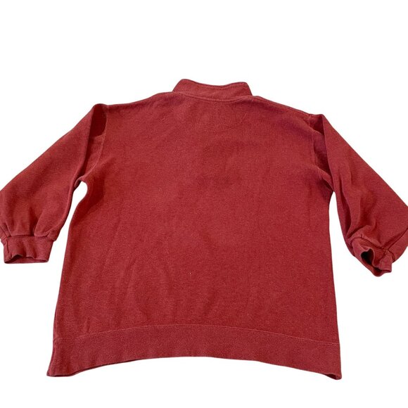Orvis 1/4 Zip Sweatshirt Men's Size Medium Short Orange Pullover Flawed - Picture 6 of 6